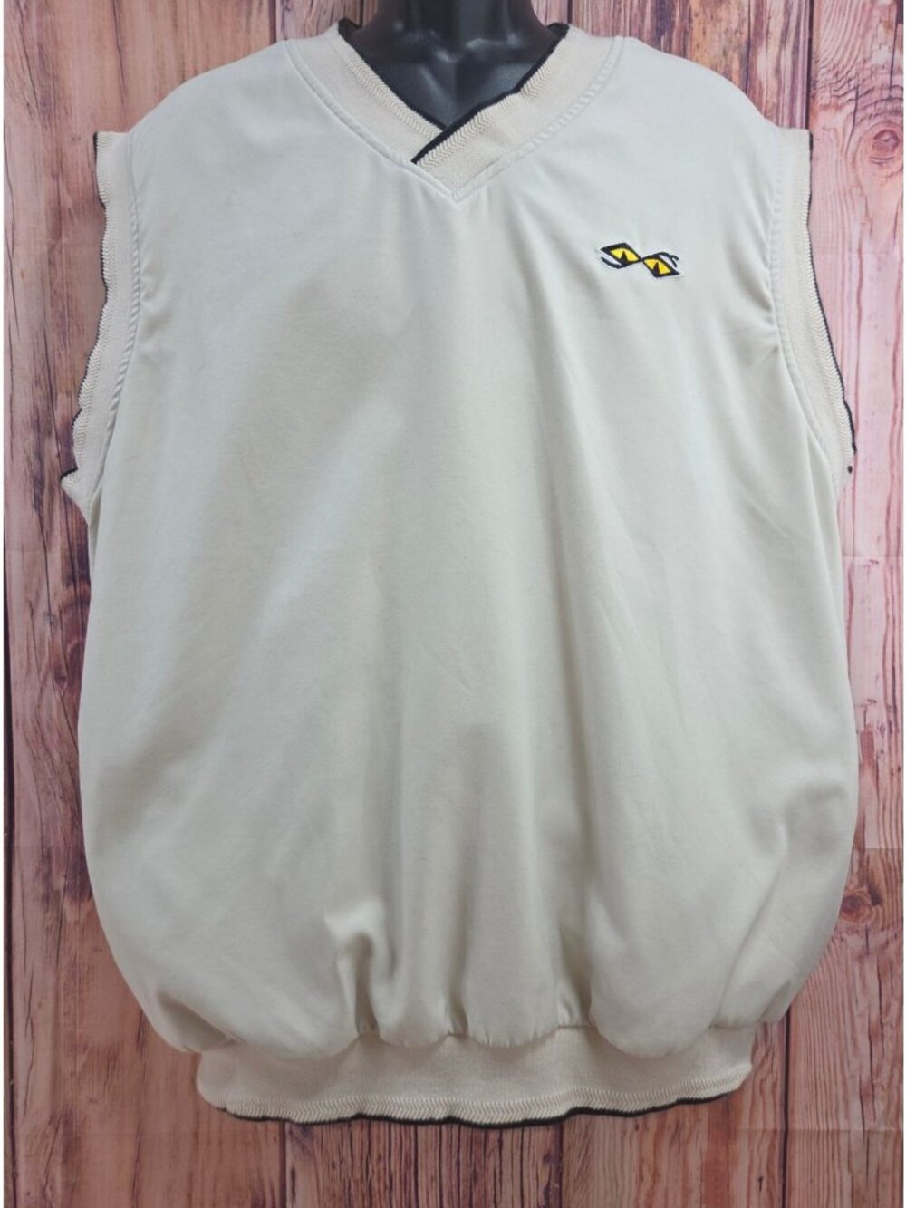 Snake Eyes Mens Beige V-Neck Golf Jacket Vest Large NWT